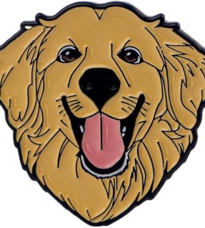 Golden Retriever Head Enamel Pin, Adorable Dog Metal Badge Brooch for Pet Lovers