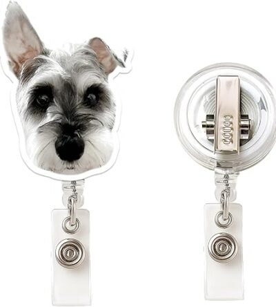 Custom Personalized Pet Acrylic Badge Reel, Retractable Badge Holder for Nurses, Rotating Crocodile Clip, Heart-Shaped Reel for Pet Lovers, Doctors, Teachers, Office Staff